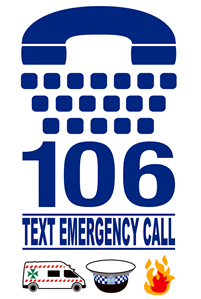 Emergency call 106 graphic.