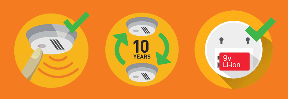 Decorative image demonstrating smoke alarm maintenance